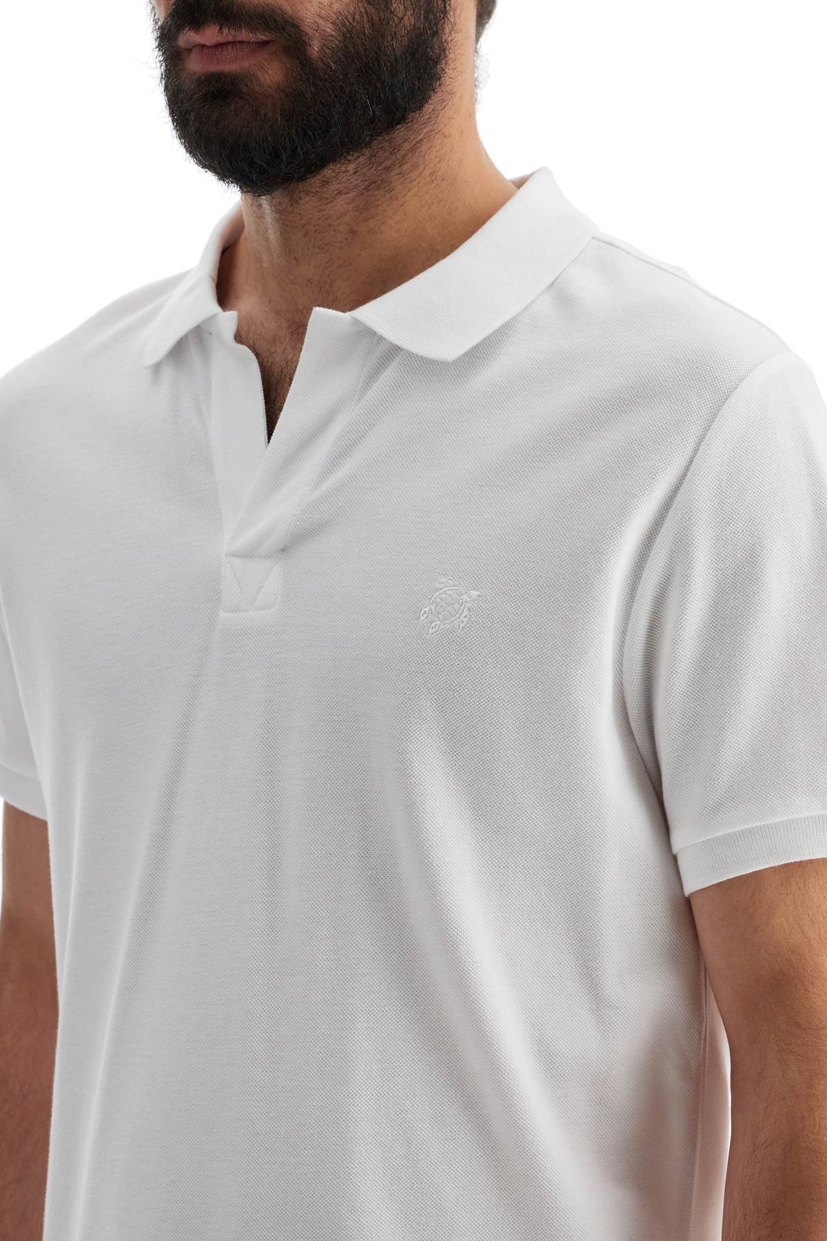 Polo Shirt With Embroidery  - White