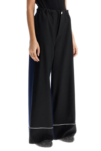 Elegant Black Virgin Wool Trousers  - Black