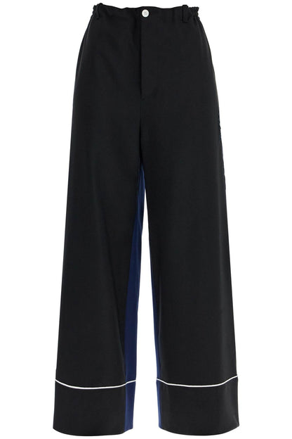 Elegant Black Virgin Wool Trousers  - Black