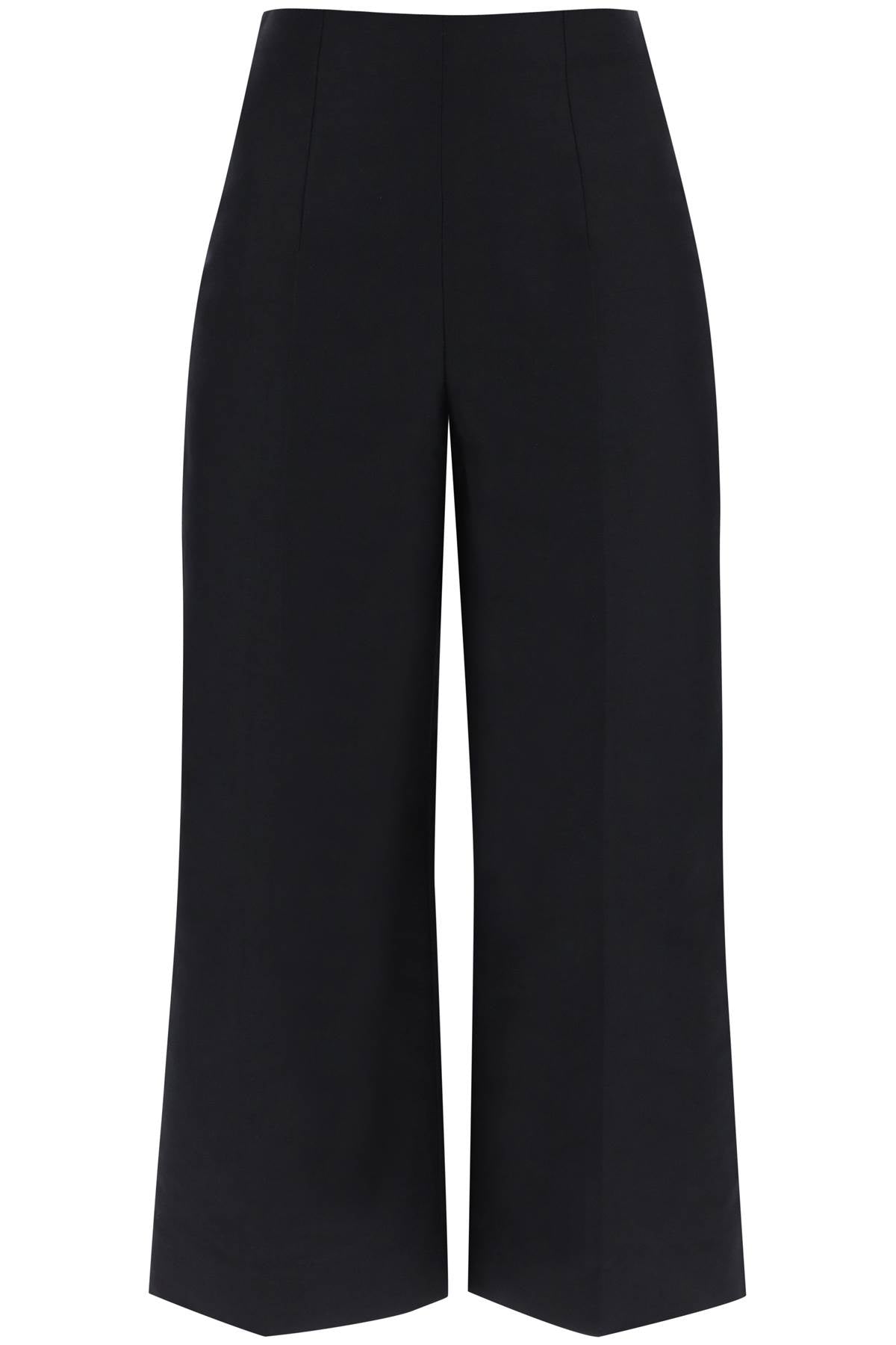 Wide-legged Cropped Pants With Flared  - Nero