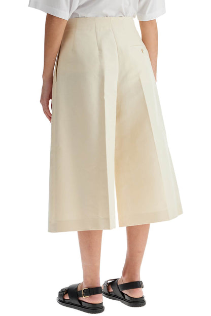 Cropped Cotton Pants In Pure Cotton  - Neutro