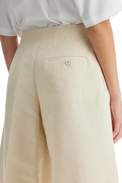 Cropped Cotton Pants In Pure Cotton  - Neutro