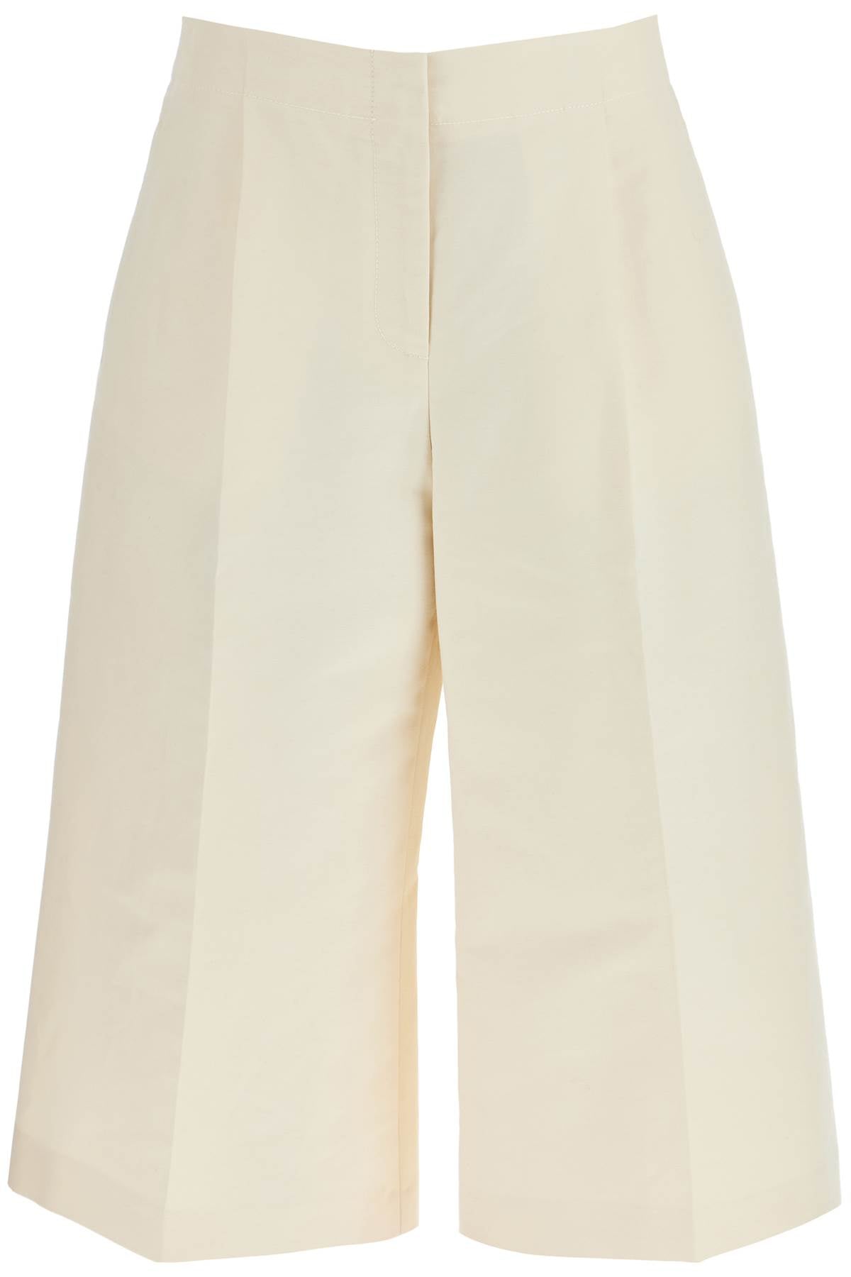 Cropped Cotton Pants In Pure Cotton  - Neutro