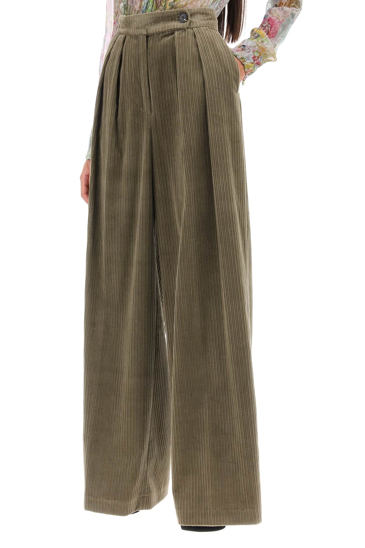 Corduroy Pamplona Palazzo Pants  - Khaki