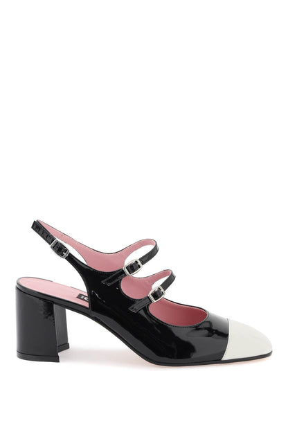 Patent Leather Papaya Slingback Mary Jane  - White