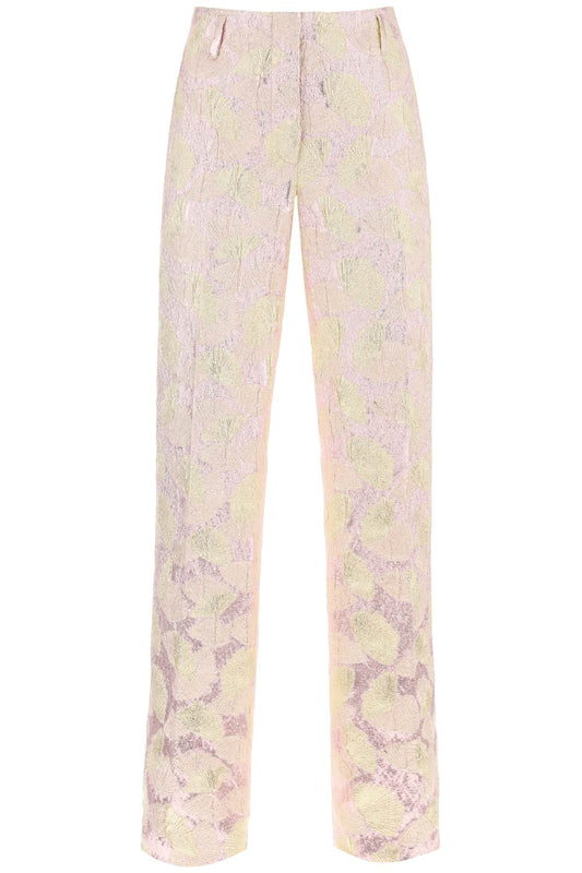 Parchia Bis Metallic Jacquard Pants  - Metallic