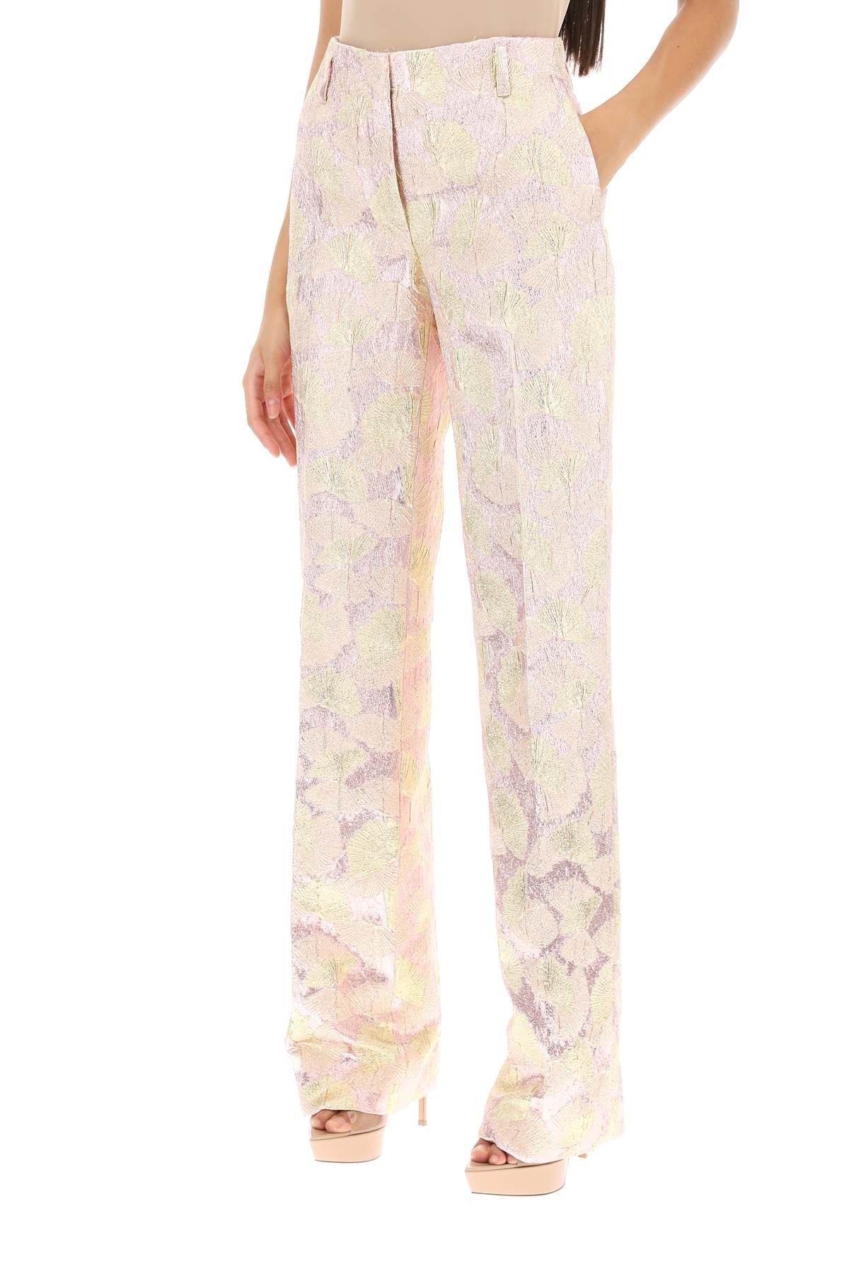 Parchia Bis Metallic Jacquard Pants  - Metallic