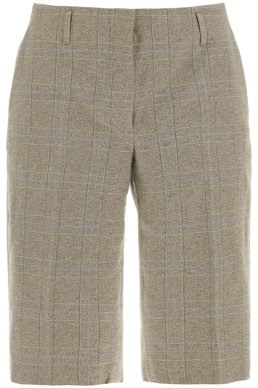 "plaid Cotton Blend Bermuda Shorts In  - Green