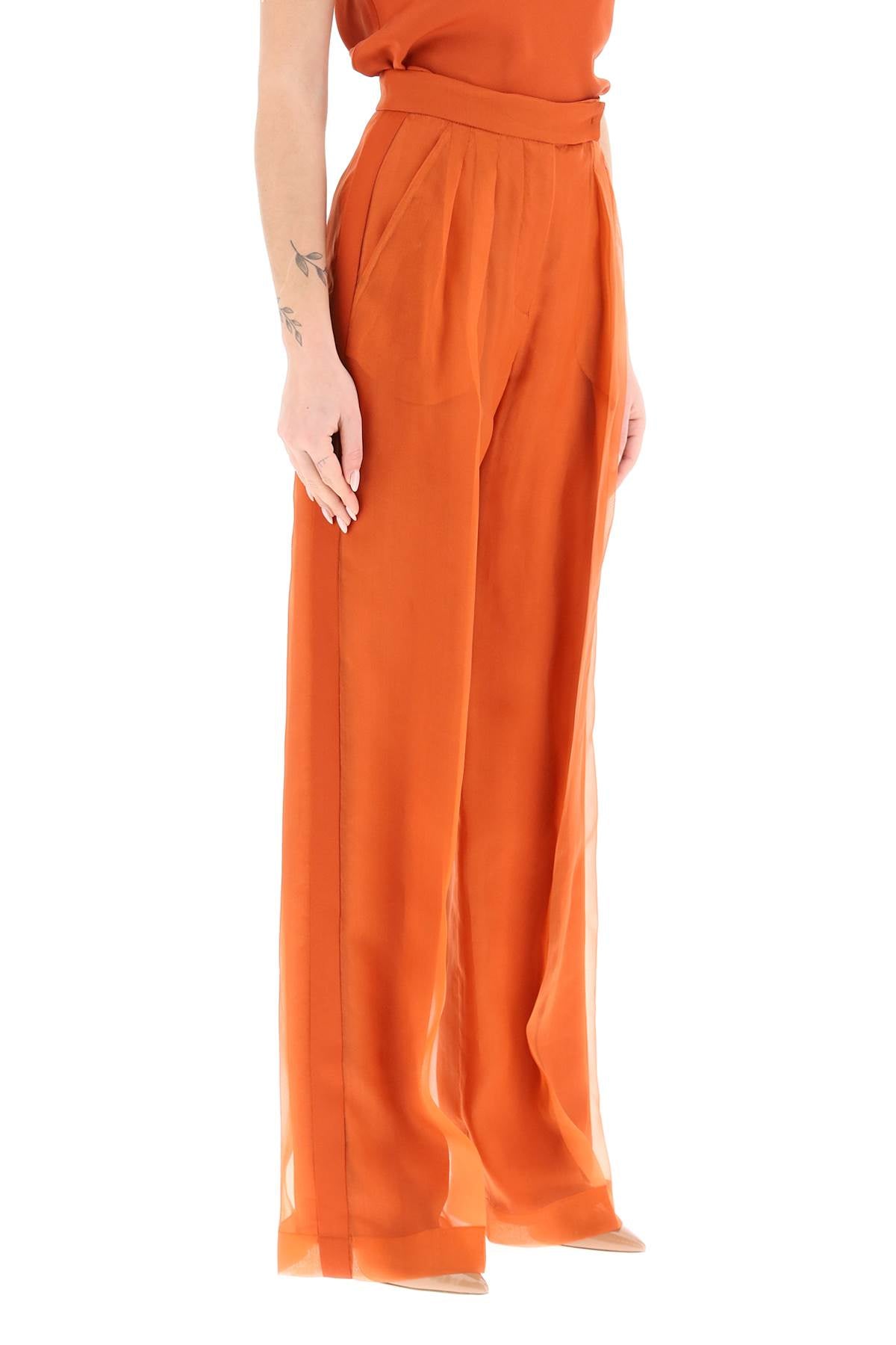 'pavento' Silk Organza Trousers  - Orange