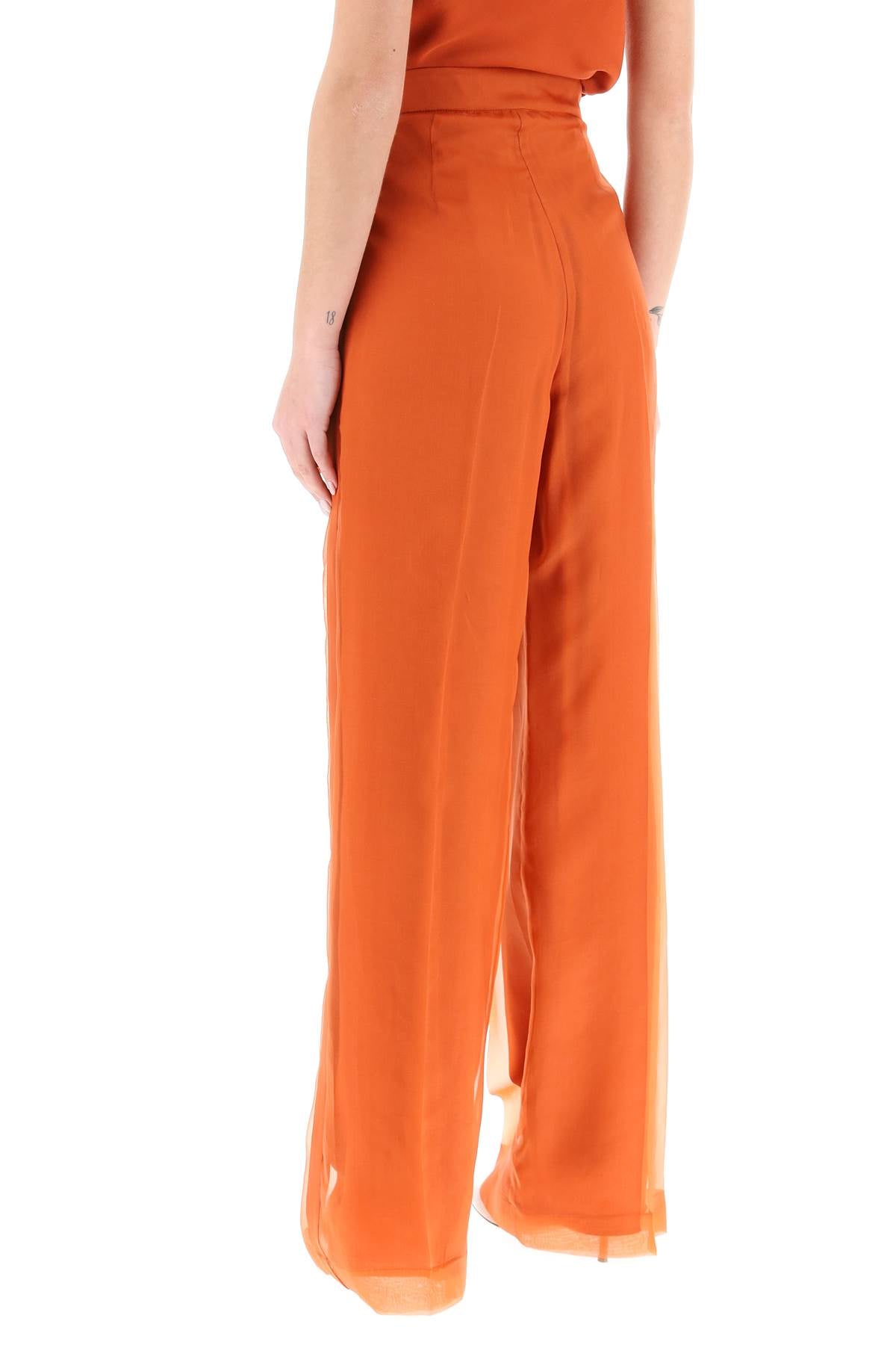 'pavento' Silk Organza Trousers  - Orange