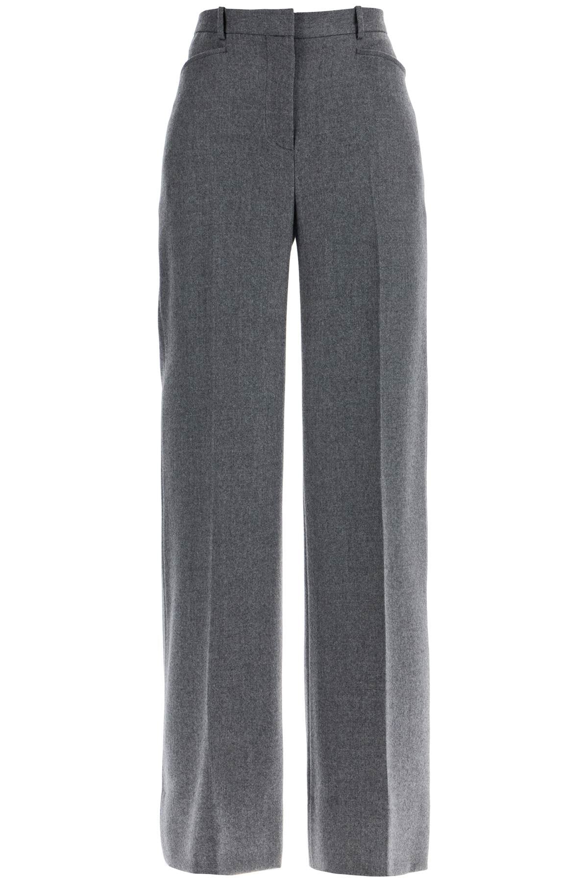 Flannel Bootcut Pants In  - Grey