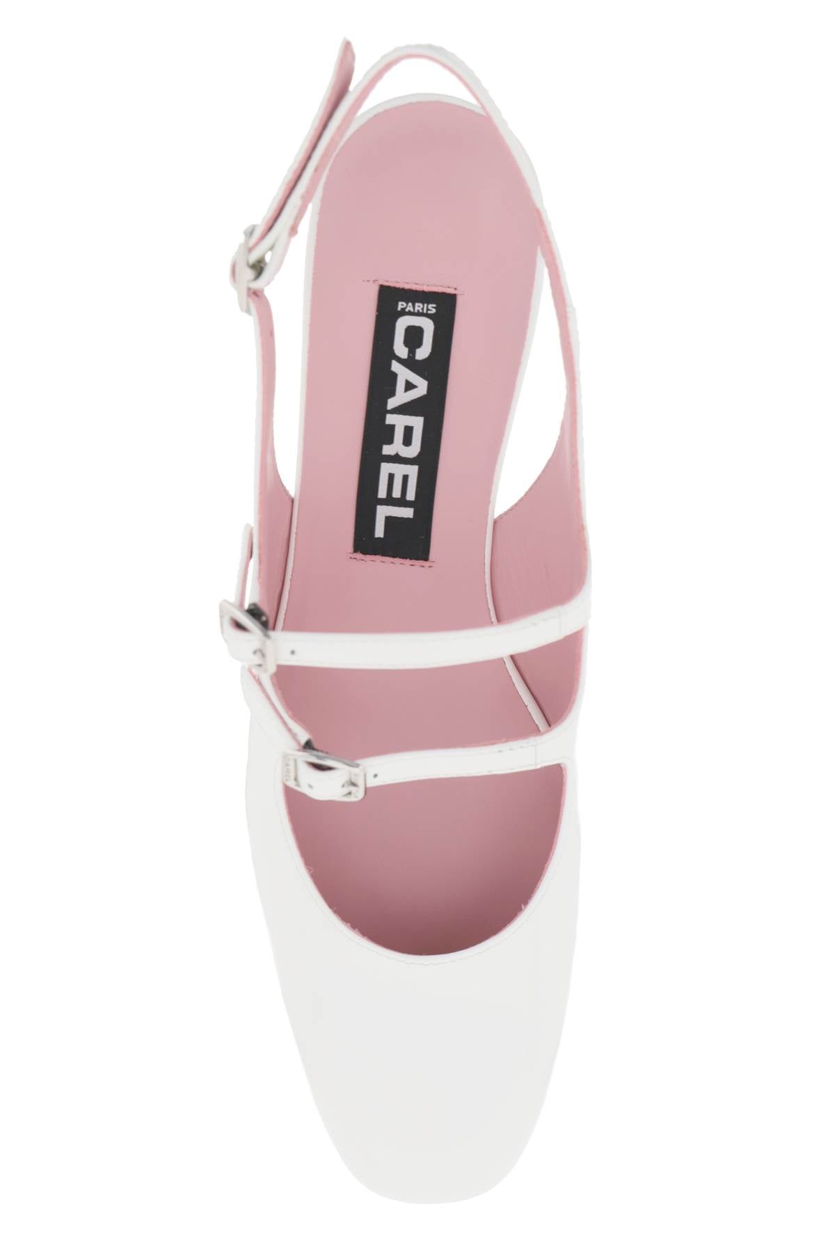 Patent Leather Pêche Slingback Mary Jane  - White