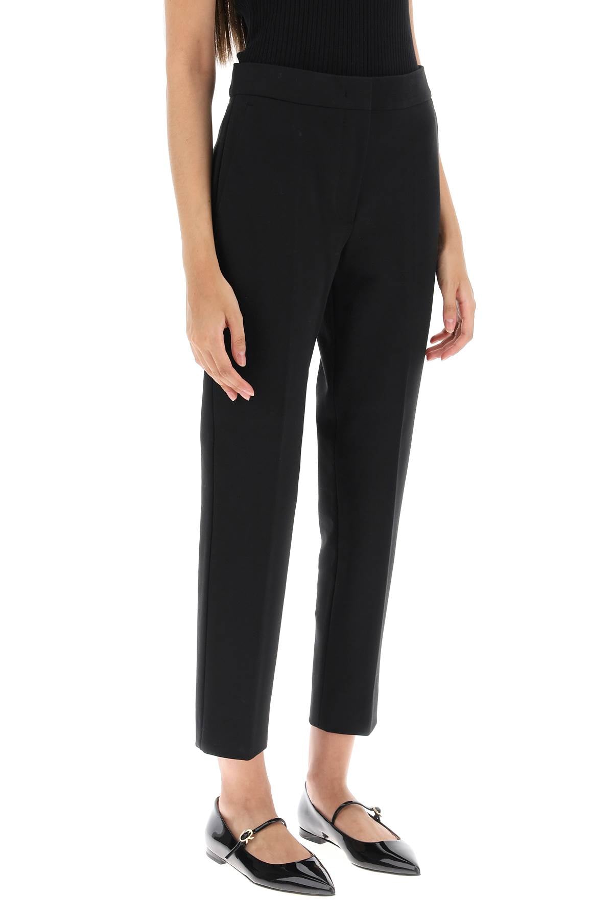 'pegno' Cigarette Pants In Jersey  - Black