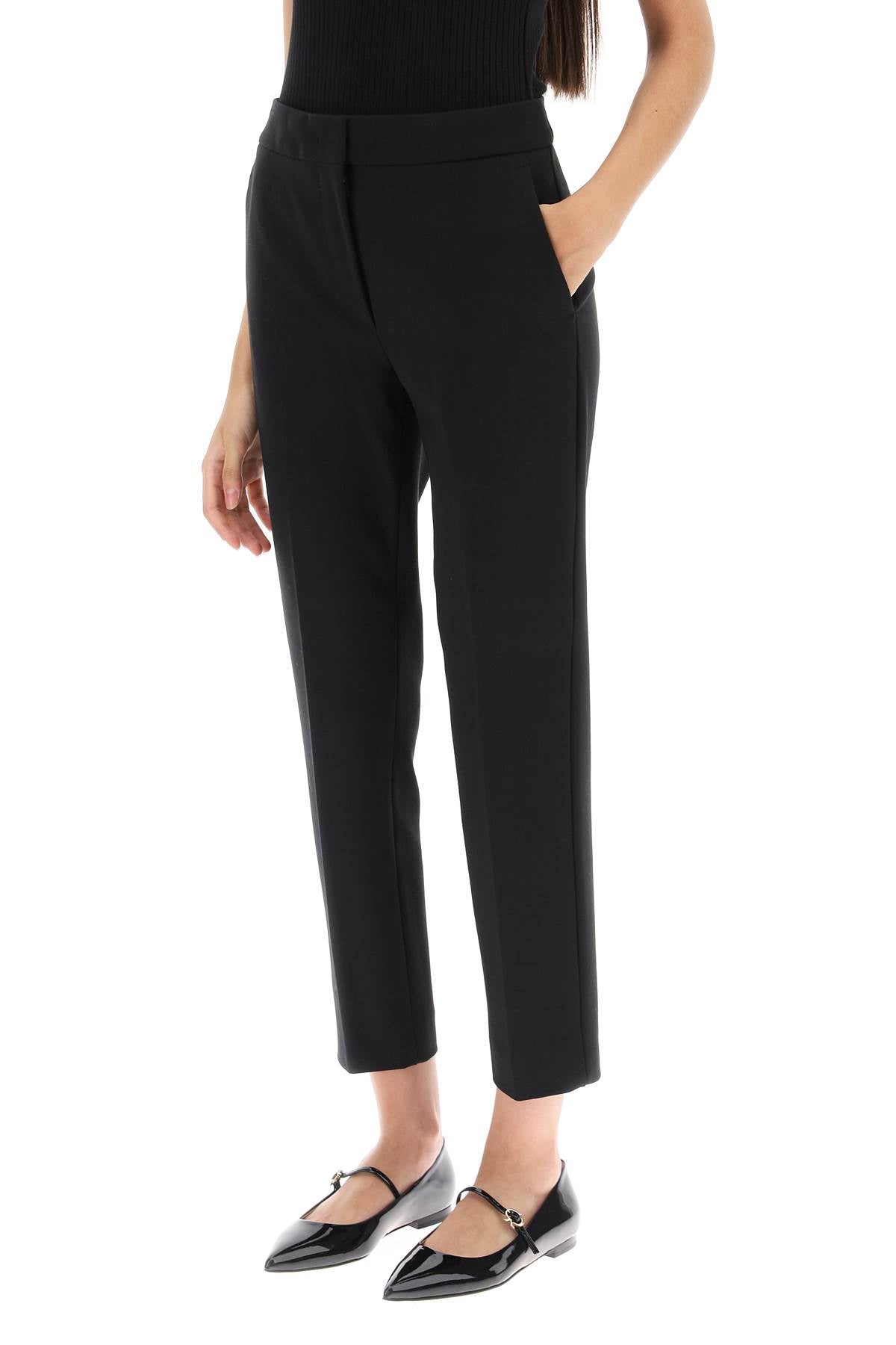 'pegno' Cigarette Pants In Jersey  - Black