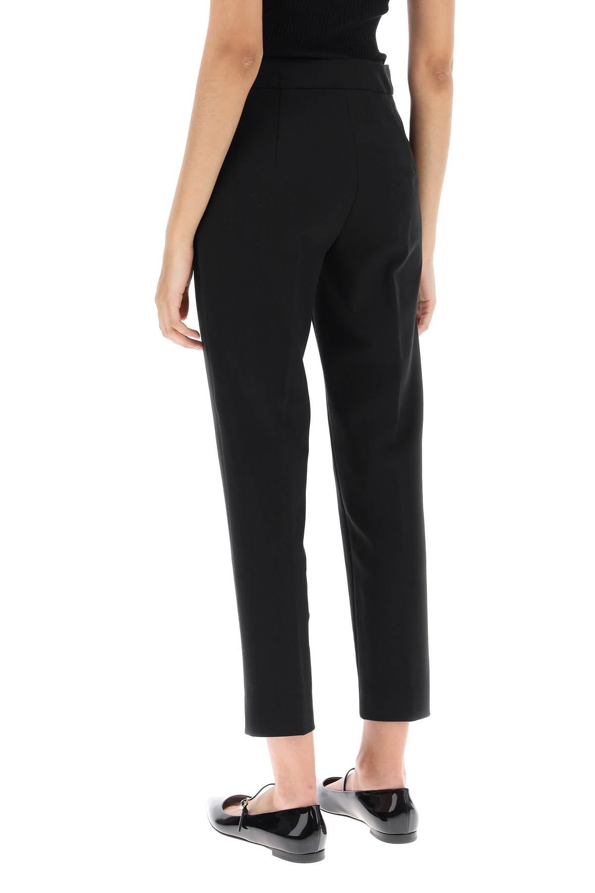 'pegno' Cigarette Pants In Jersey  - Black