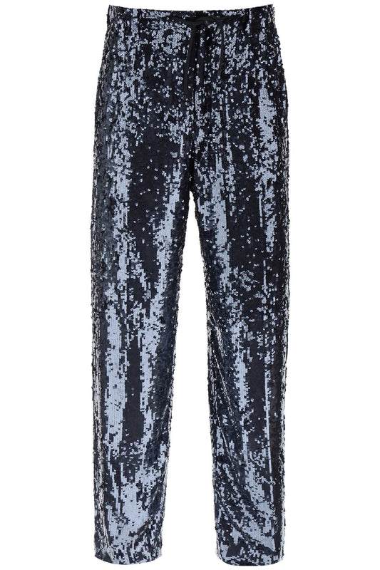 Penny Long Sequin Pants  - Blue