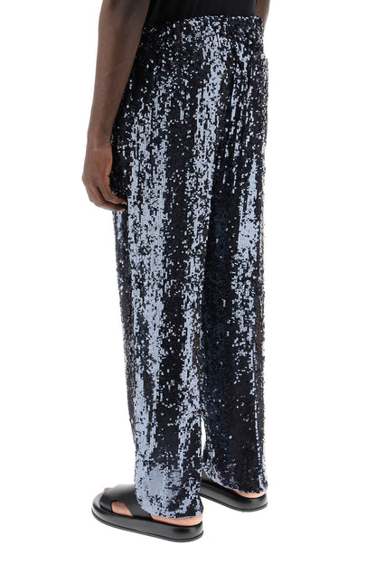 Penny Long Sequin Pants  - Blue