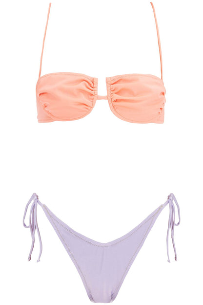 "penny Two-tone Bikini Set  - Orange