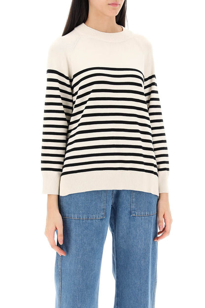 Pepato Sweater With Nautical Stripes  - Neutro