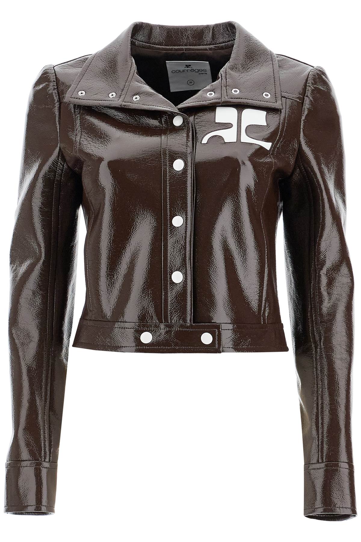 Re-edition Vinyl Effect Jacket  - Brown