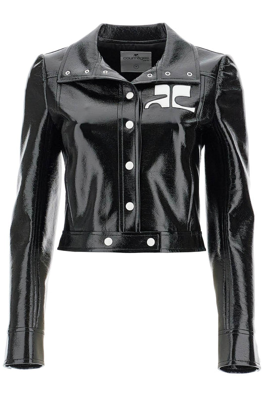 Re-edition Vinyl Effect Jacket  - Black