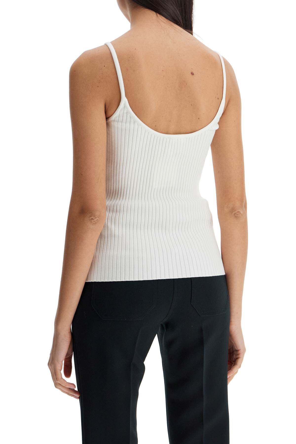 Rib Knit Tank Top  - White