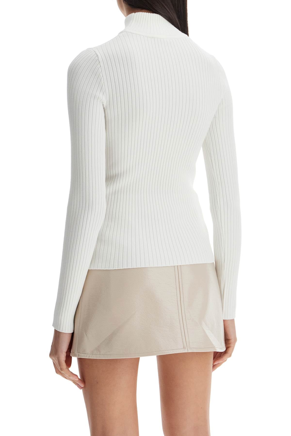 Re-edition Ribbed Funnel-neck Sweater  - White