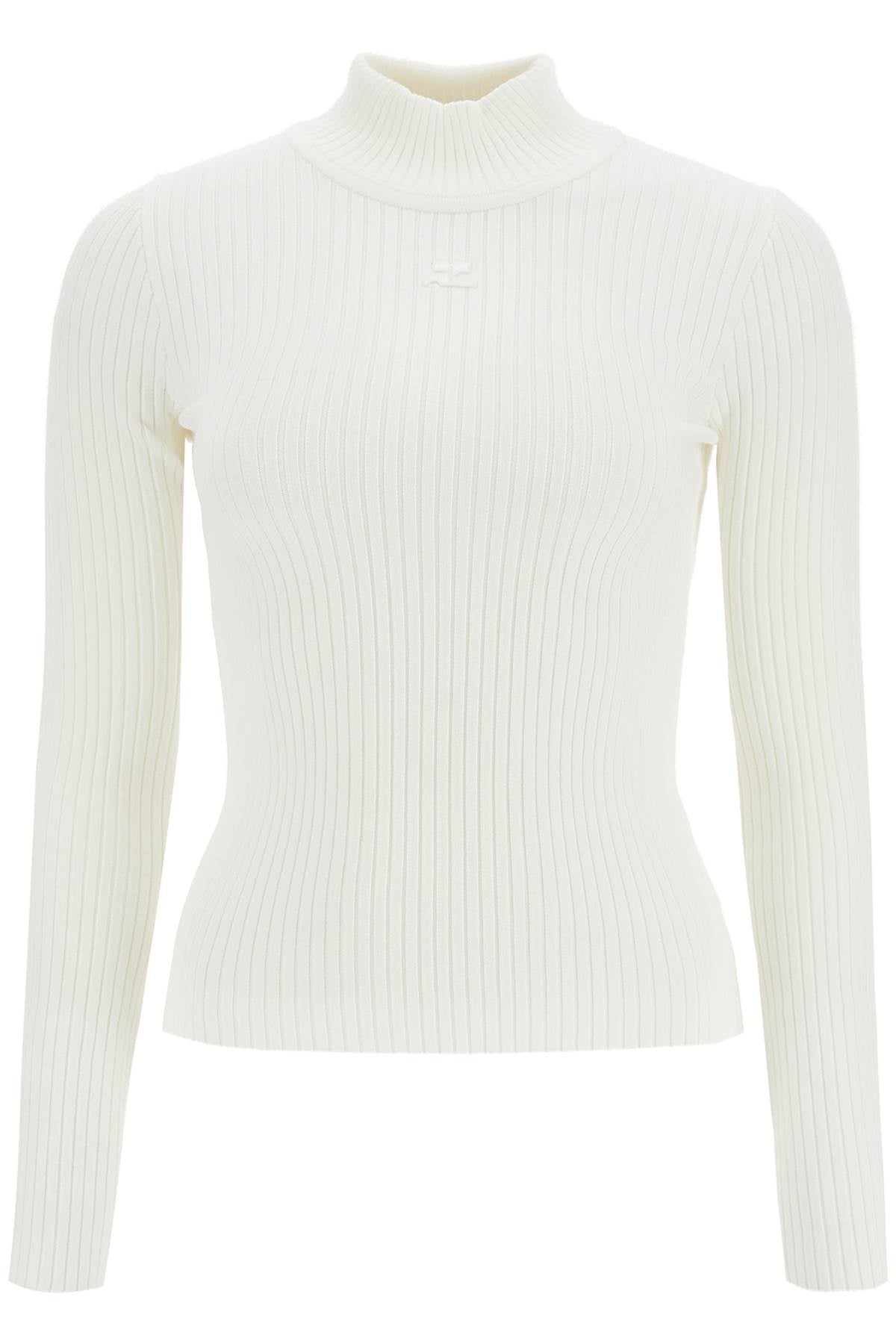 Re-edition Ribbed Funnel-neck Sweater  - White