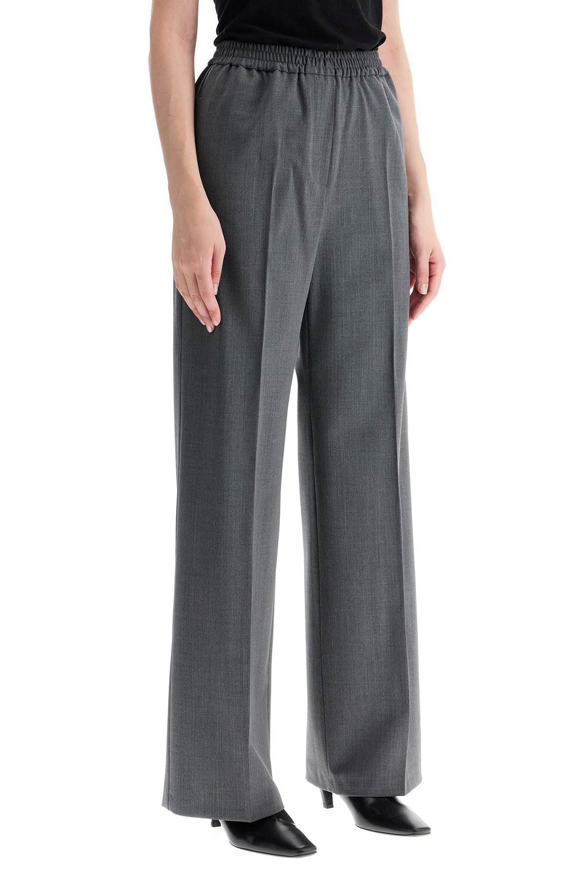 Stretch Wool Trousers For Men/w  - Grey