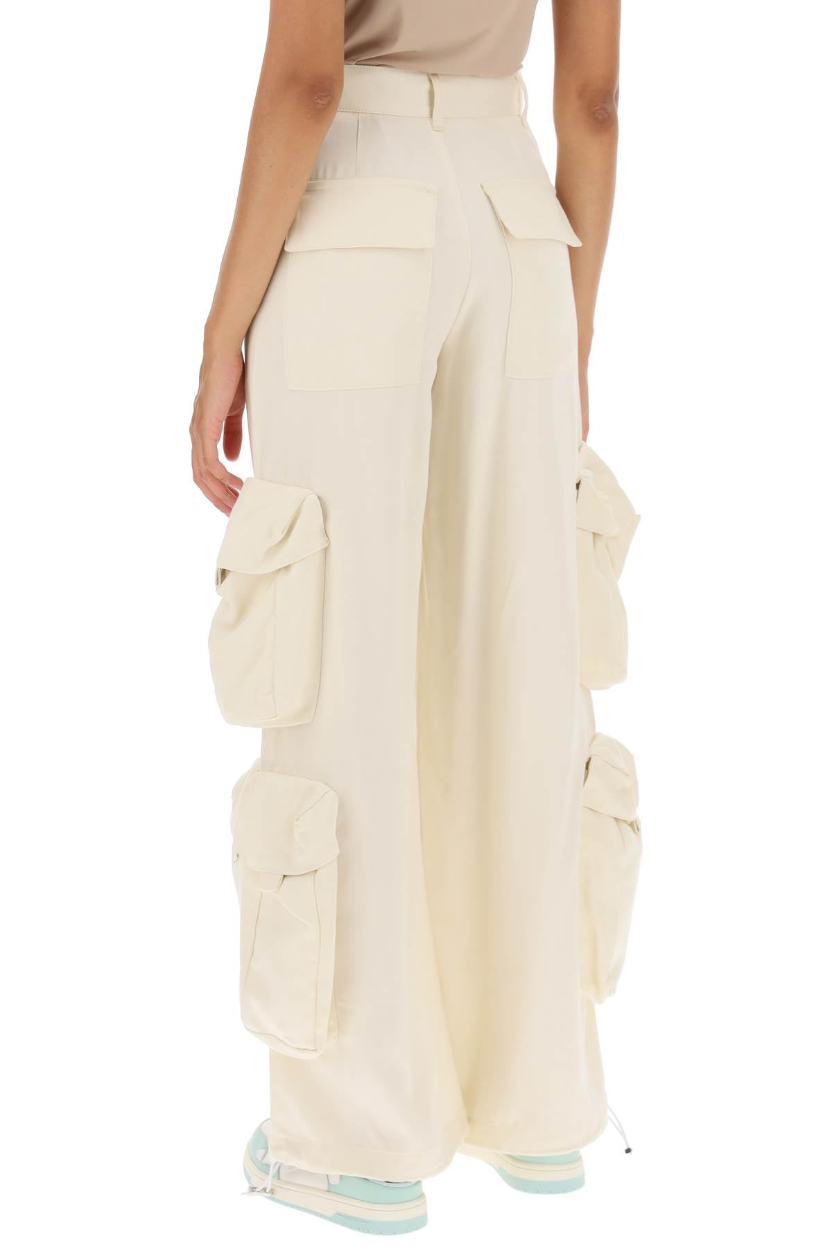 Wide Leg Cargo Pants  - Bianco