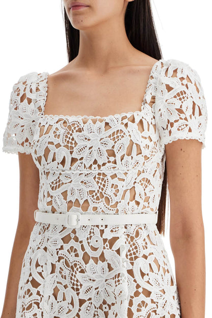 Floral Lace Mini Dress With Eight  - White