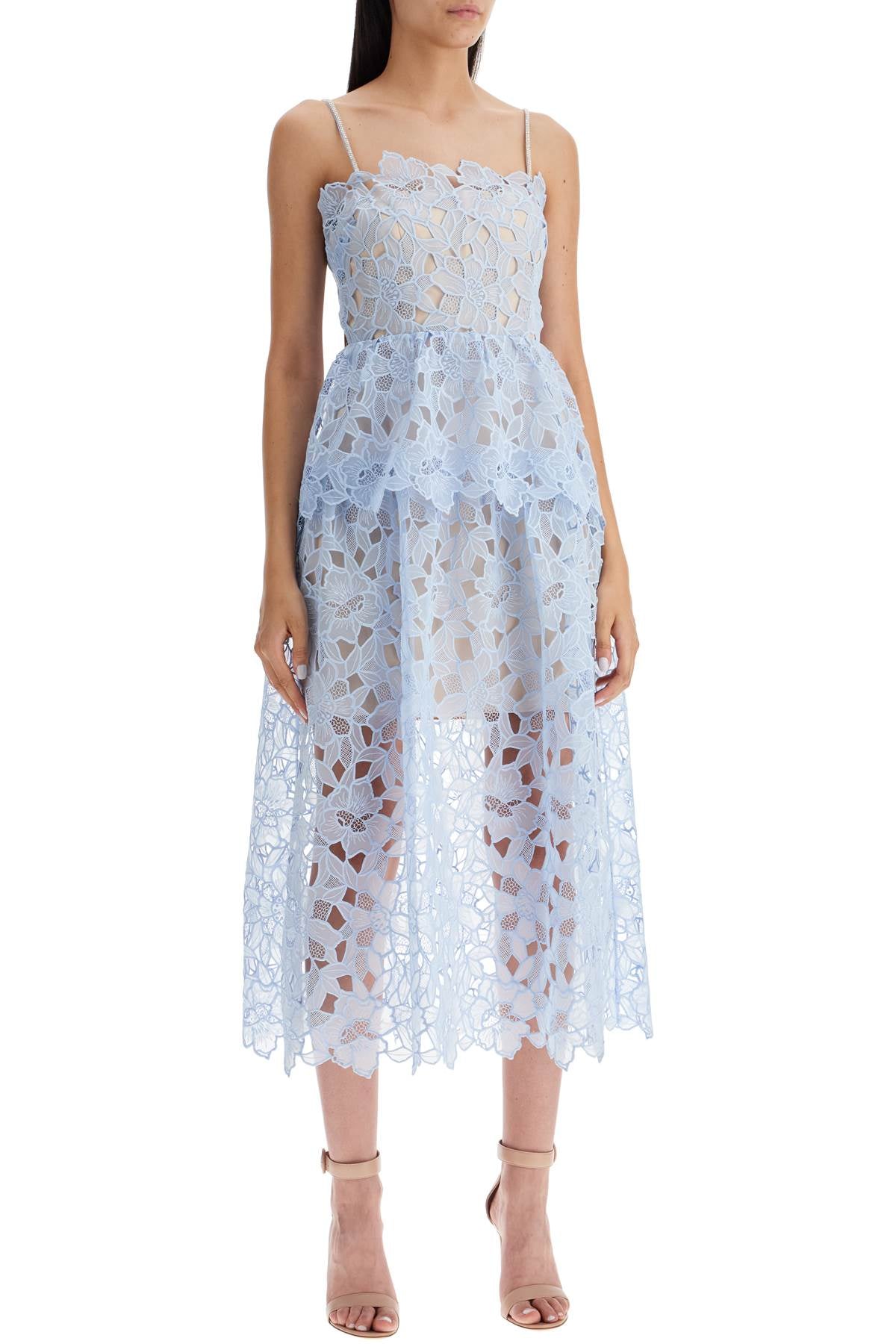 Midi Organza Dress In  - Light Blue