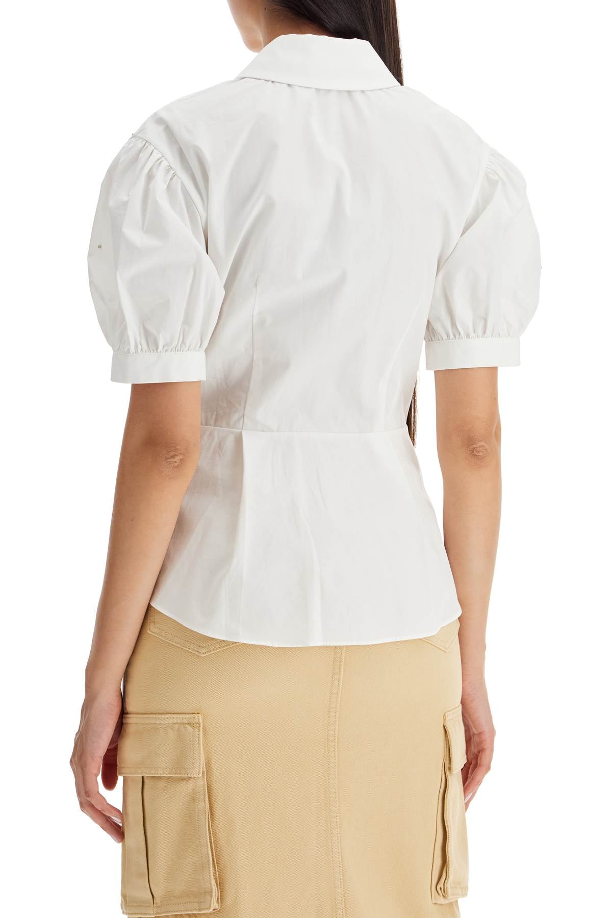 Fitted Cotton Shirt With Tailored  - White