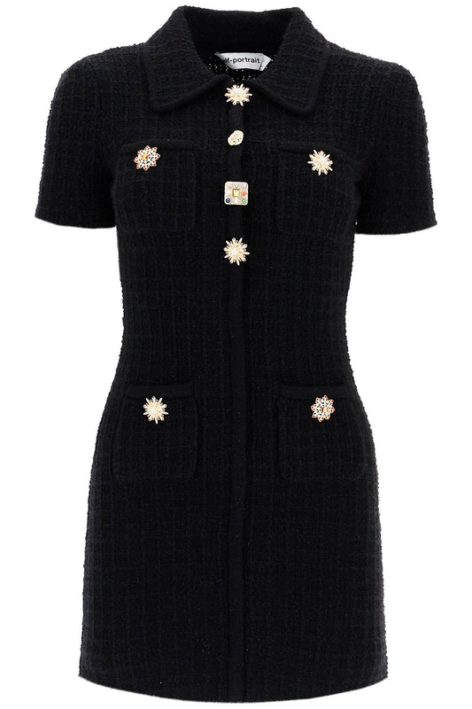 'mini Bouclã© Knit Dress  - Black