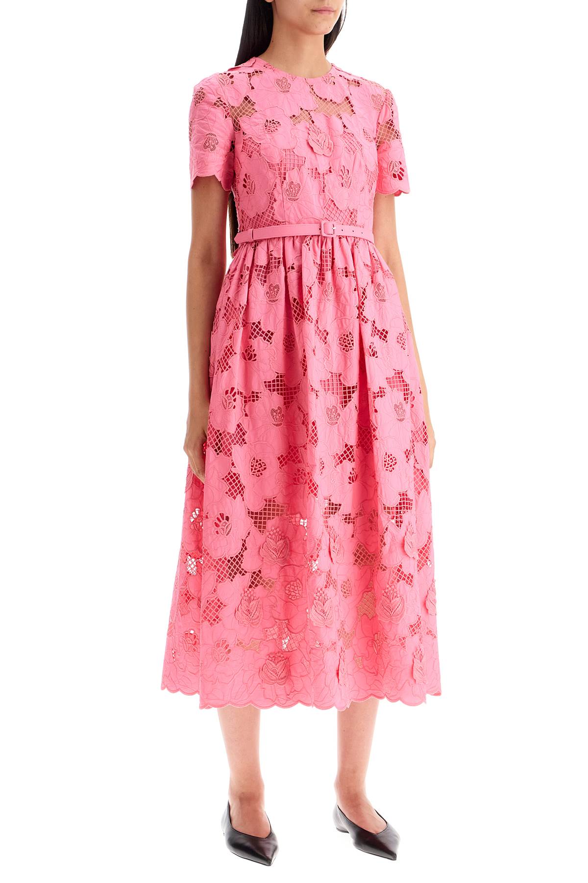 Midi Lace Dress In Seven  - Pink