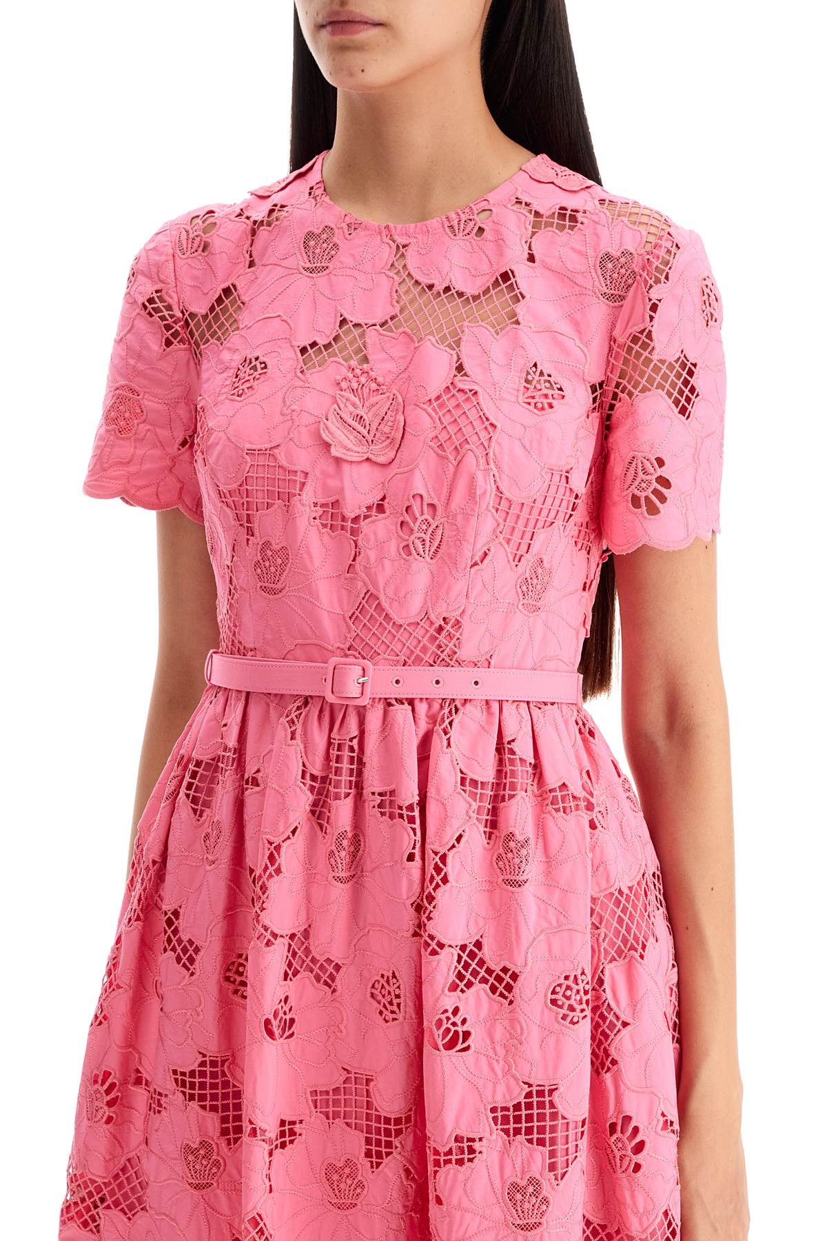 Midi Lace Dress In Seven  - Pink