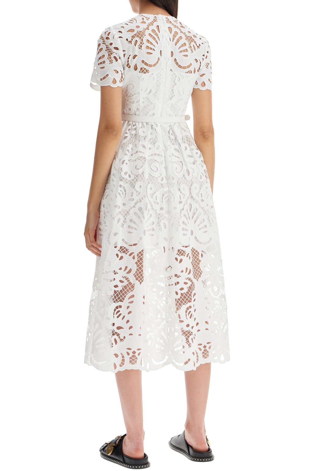 Midi Lace Dress In Seven  - White