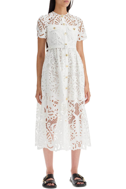 Midi Lace Dress In Seven  - White