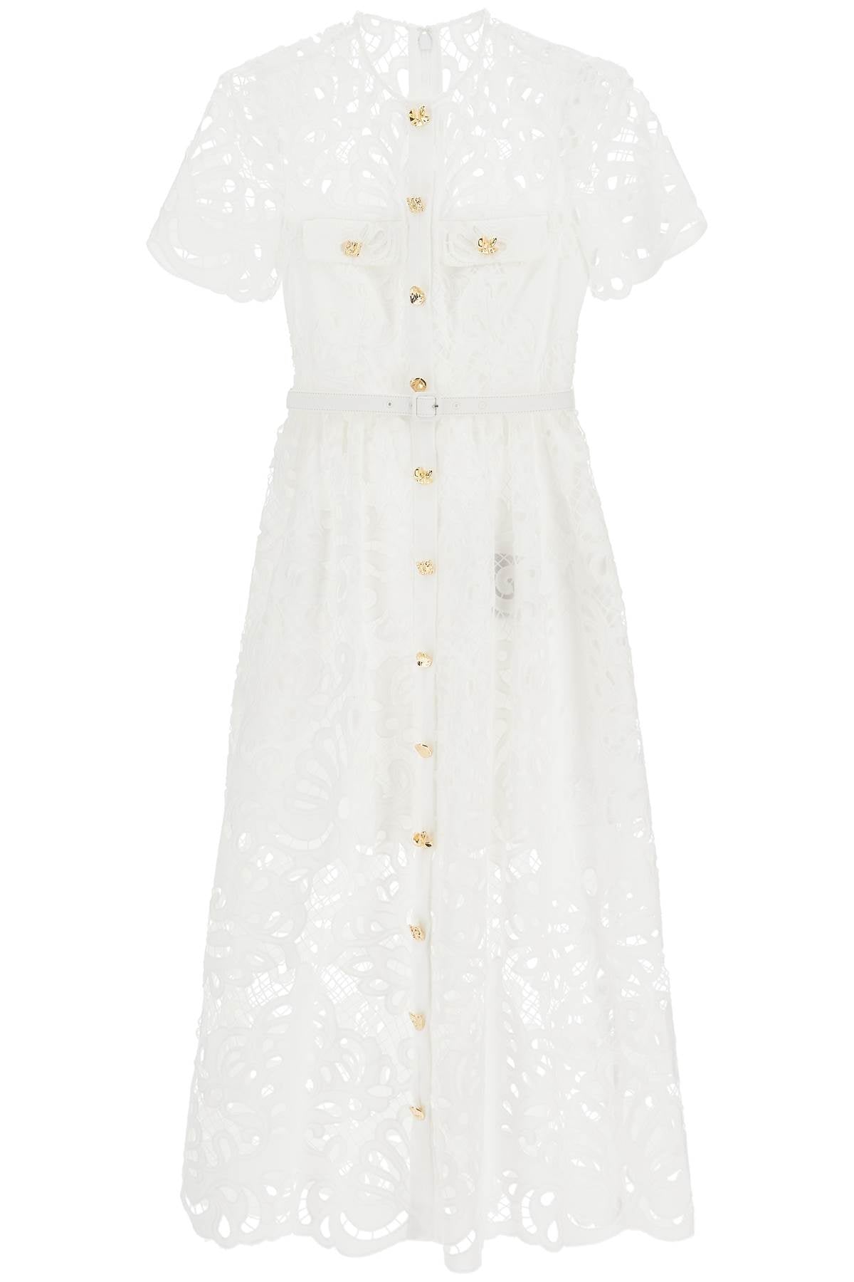 Midi Lace Dress In Seven  - White