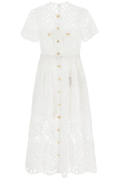 Midi Lace Dress In Seven  - White