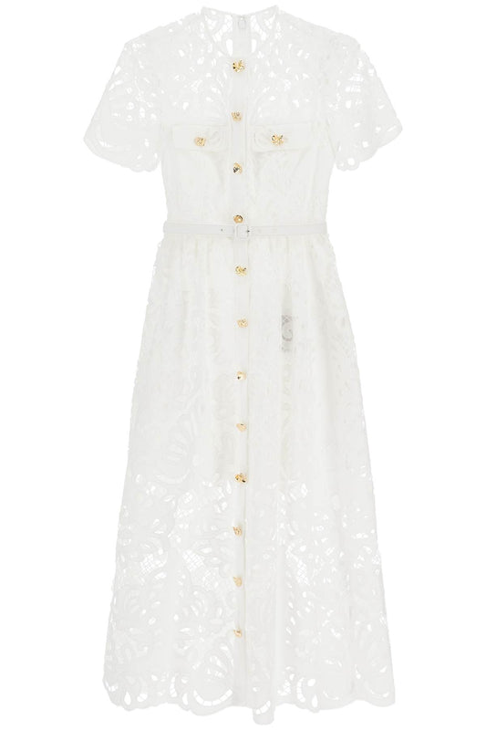 Midi Lace Dress In Seven  - White