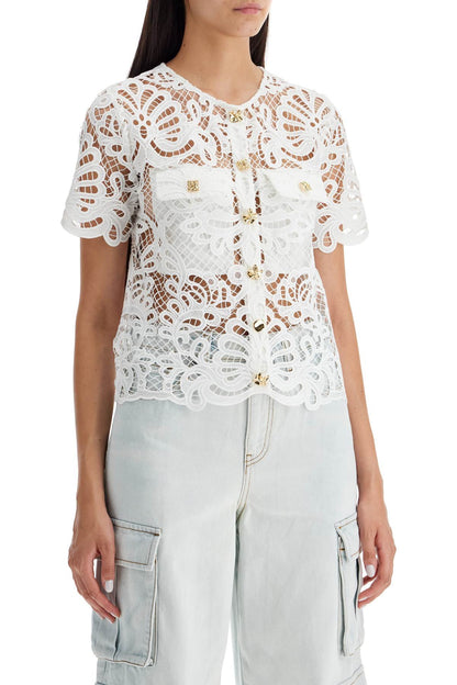 "guipure Lace High Neck  - White