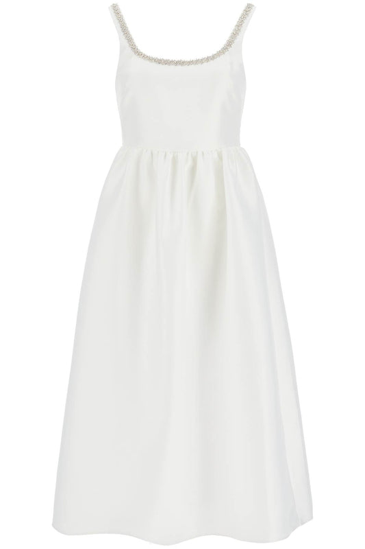 'diamond Taffeta Midi Dress  - White