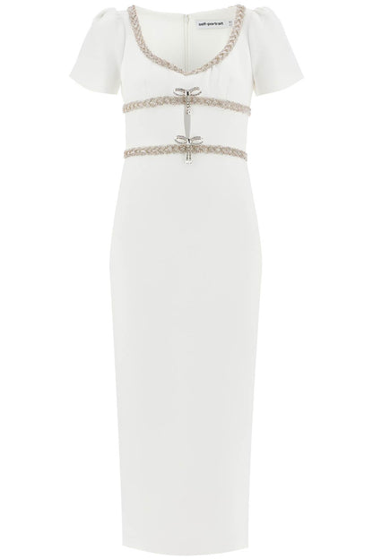 'diamond Midi Dress In Crepe  - White