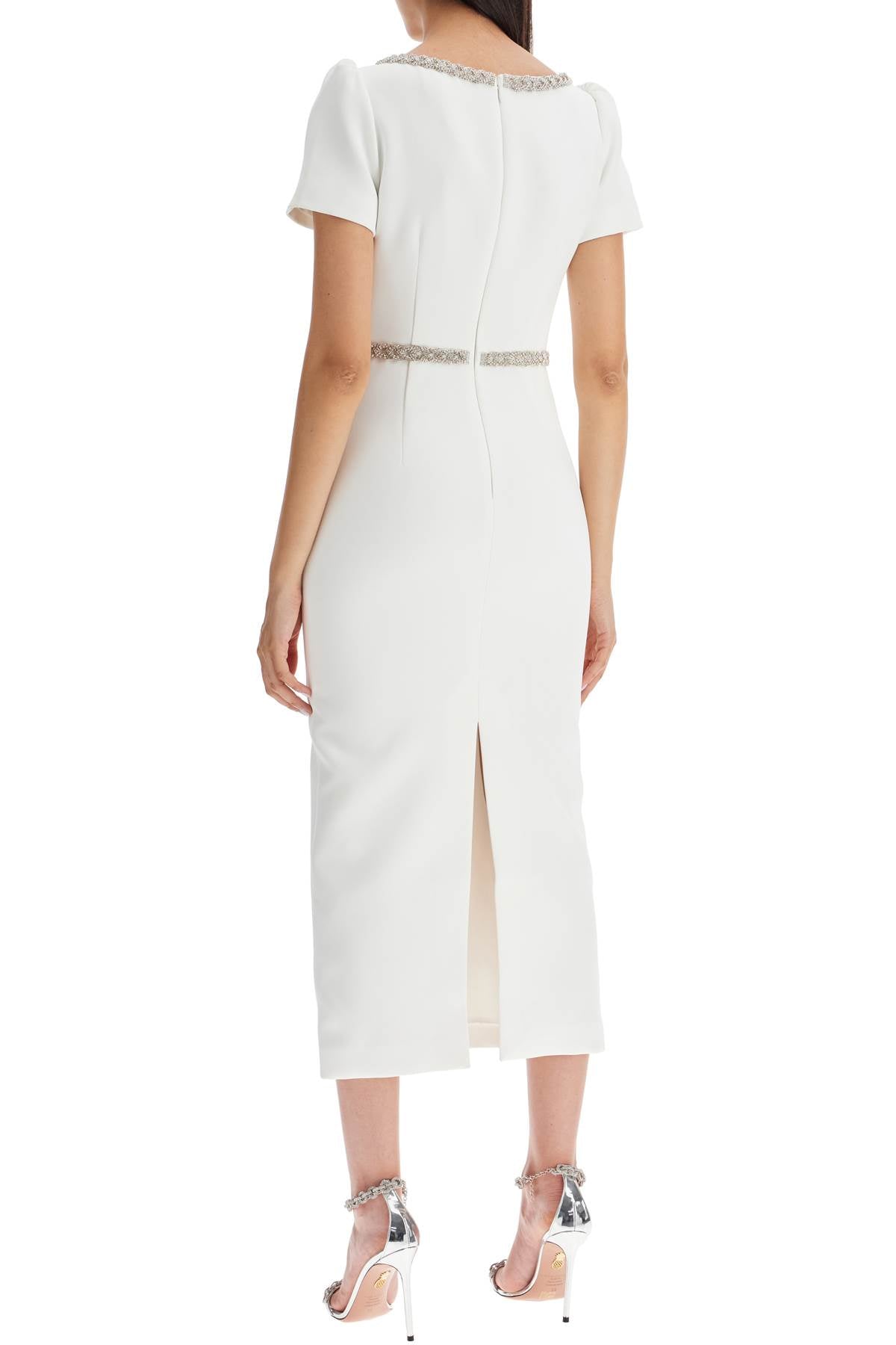 'diamond Midi Dress In Crepe  - White