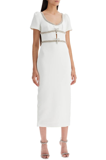 'diamond Midi Dress In Crepe  - White