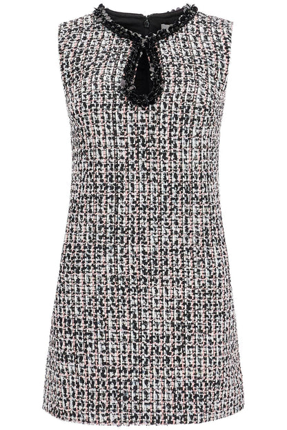 Tweed Bouclã© Mini Dress With  - Black