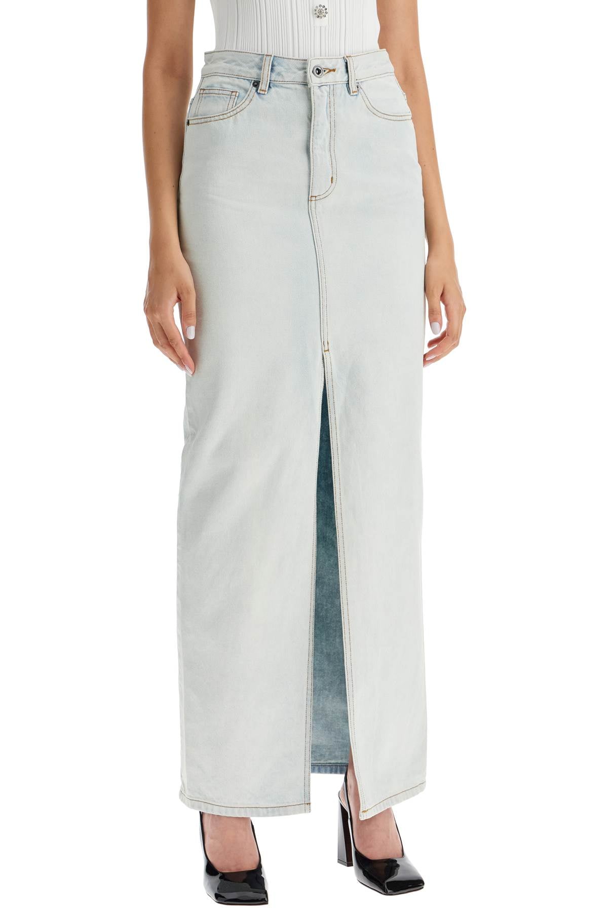 Maxi Denim Skirt In Seven  - Light Blue