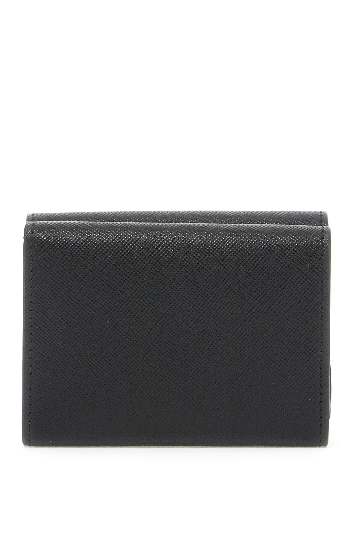 Saffiano Leather Tri-fold Wallet  - Black