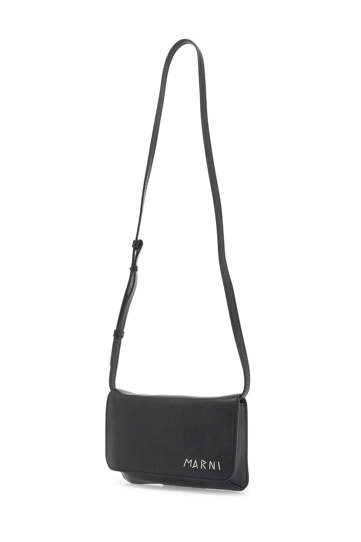 Flap Trunk Shoulder Bag With  - Black